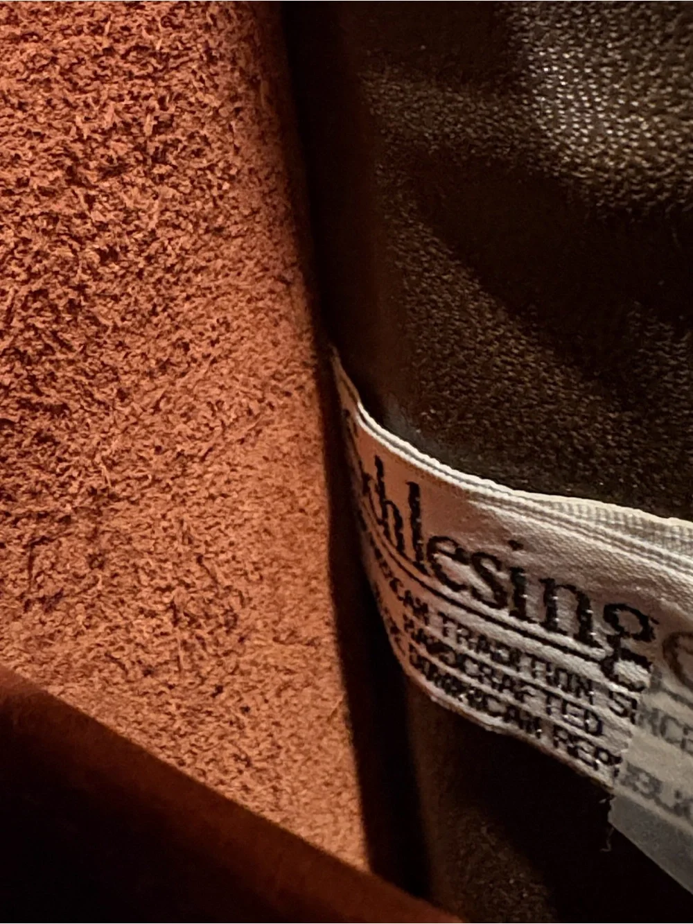 Vintage Schlesinger Men's Belting Leather Briefcase Bag in Cognac